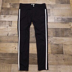 Anatomie pants mid rise crop women's Large black lightweight striped